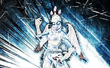 Frozen Ravage, grunge art, Fortnite Battle Royale, Fortnite characters, blue abstract rays, Frozen Ravage Skin, Fortnite, Frozen Ravage Fortnite HD wallpaper