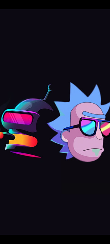 Rick and Morty, neon HD phone wallpaper