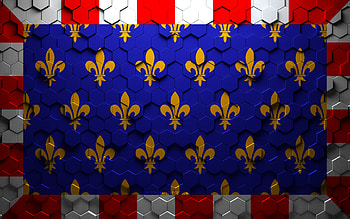 Flag of Touraine, honeycomb art, Touraine hexagons flag, Touraine 3d hexagons art, Touraine flag HD wallpaper
