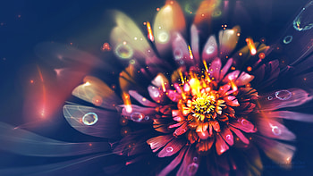 Digital Flower Fractal Arts , abstract, digital-art, fractal, deviantart HD wallpaper