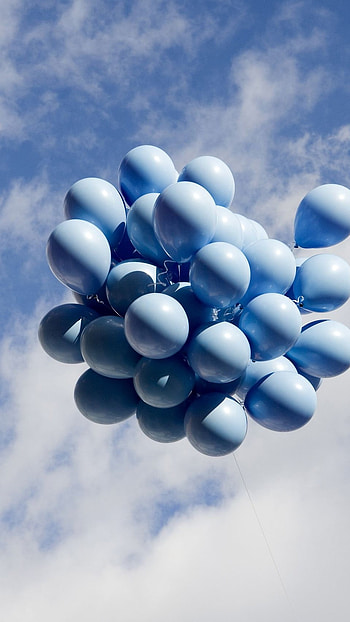 Blue Aesthetic, Blue Baloons HD phone wallpaper