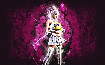 Fortnite Ariana Grande Skin, Fortnite, main characters, purple stone background, Ariana Grande, Fortnite skins, Ariana Grande Skin, Ariana Grande Fortnite, Fortnite characters HD wallpaper