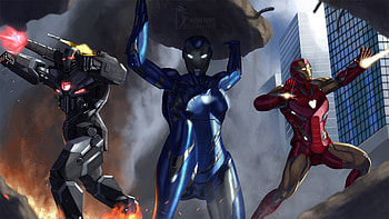 Iron Man Team , iron-man, superheroes, artwork, deviantart HD wallpaper