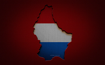 Luxembourg map, , European countries, Luxembourg flag, red carbon background, Luxembourg map silhouette, Europe, Luxembourg, flag of Luxembourg HD wallpaper