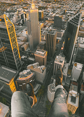 Cities, City, Building, View From Above, Legs, Overview, Review HD phone wallpaper