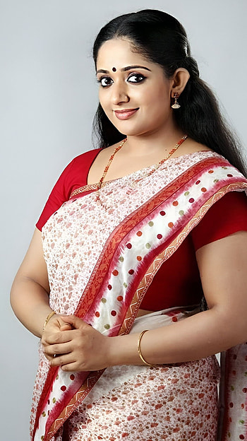 Kavya Madhavan, malayalam actress, saree beauty HD phone wallpaper