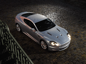 Auto, Rain, Aston Martin, Cars, View From Above, Style, Dbs, 2008, Silver Metallic HD wallpaper