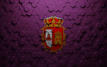 Flag of Burgos, honeycomb art, Burgos hexagons flag, Burgos, 3d hexagons art, Burgos flag HD wallpaper