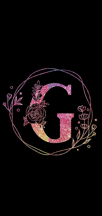 Pink/Black G, pink, letter, black, glitter HD phone wallpaper