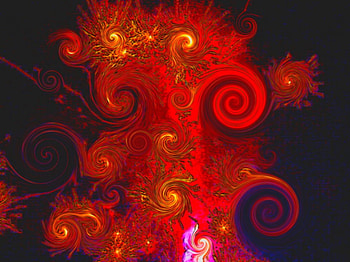 curlz, fireworks, pink, black, yellow, red, twist, orange, curly HD wallpaper