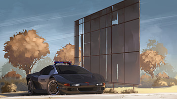 Police Vehicle, police, artist, artwork, digital-art, artstation HD wallpaper