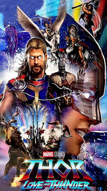 Thor Love and Thunder, electric blue, art HD phone wallpaper