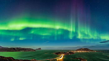 Sommaroy, Norway, Northern lights HD wallpaper