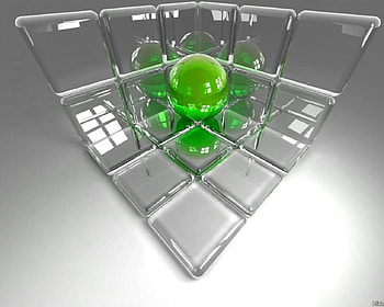 sphere, 3d-sphere, green HD wallpaper