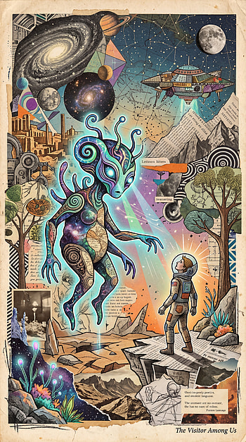 Stellar Encounter | Cosmic Visitor — | The Visitor Among Us, Alien, Astronaut, Space HD phone wallpaper