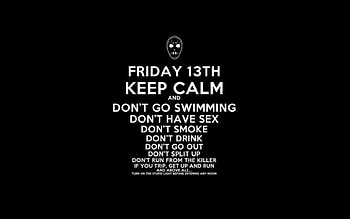 Rules For Friday 13, words, white, black, rules, hockey mask HD wallpaper