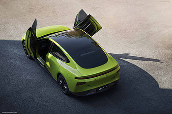 Top View, XPeng P7 Sedan HD wallpaper