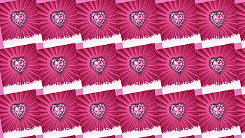 pink heart diamond, diamond, pink, deep pink, heart HD wallpaper