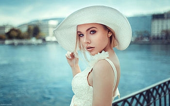 Unknown Model, babe, lady, model, Blonde, water, lake, woman HD wallpaper