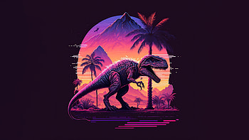 T Rex Minimal , trex, dark, retrowave, minimalism, minimalist, artist, artwork, digital-art, deviantart HD wallpaper