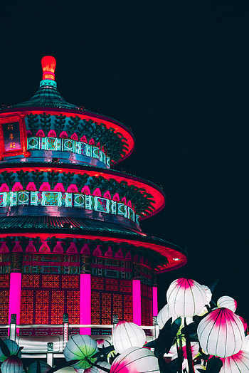 Cities, Architecture, Building, Lights, Structure, Lanterns, China HD phone wallpaper