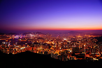 Cities, Sunset, Lights, Night City HD wallpaper