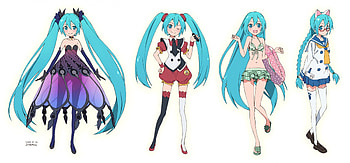 Hatsune Miku Costumes, awesome, uniform, school uniform, artistic, nice, two piece, digital, cg, hatsune, aqua eyes, inner tube, sexy, outfit, white, hatsune miku, art, twintail, thigh highs, hot, girl, singer, aqua, anime girl, anime, pretty, green, twin tail, virtual, cleavage, stockings, blue, sandals, black, song, leggings, cute, vocaloid, dress, beauty, butterfly dress, miku, music, swimsuit, vocaloids, thighhighs, amazing, school, stunning, program, bikini, beautiful, diva, pink, aqua hair, red, cool, idol HD wallpaper