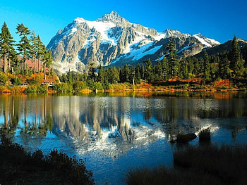 Northwest Autumn Jewel, autumn, sky, water, mountain HD wallpaper