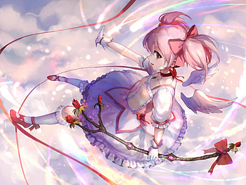 Madoka Magica, sishenfan, pink, anime, girl, manga HD wallpaper
