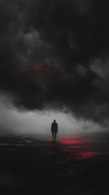 Alone man black, Black & White HD phone wallpaper