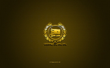 Rahmatganj MFS, Bangladeshi football club, yellow logo, yellow carbon fiber background, Bangladesh Premier League, football, Dhaka, Bangladesh, Rahmatganj MFS logo HD wallpaper