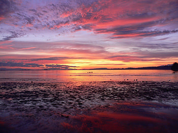 Landscape, Sunset, Sky, Sea HD wallpaper