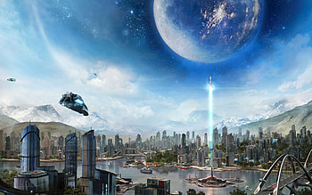 Futuristic City Skyline, Futuristic city skyline HD wallpaper