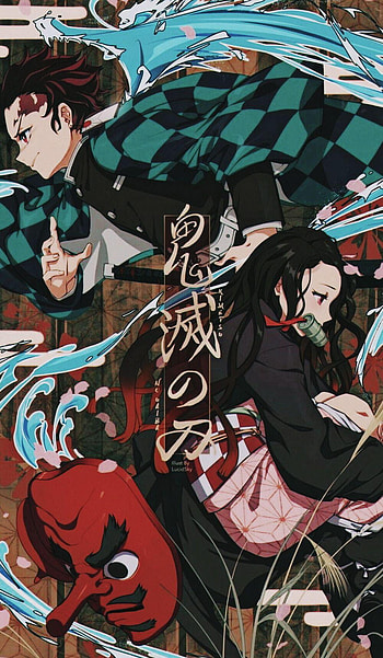 Demon Slayer, art, black hair HD phone wallpaper