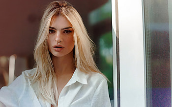 Emily Ratajkowski, american fashion model, portrait, hoot, white shirt, american actress HD wallpaper