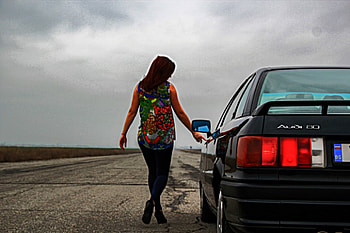 Perfect lines, sexy, black, car, girl, sport, b3, audi, 16v, edition HD wallpaper