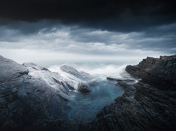 Rocks Cliffs Long Exposure graphy, waves, nature, graphy, deviantart HD wallpaper