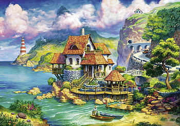 The Cliff House, side, cliff, ocean, home HD wallpaper