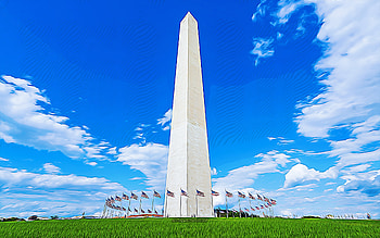 Washington Monument, , abstract citiscapes, vector art, american landmarks, creative, american tourist attractions, Washington Monument drawing, Washington, USA, America HD wallpaper