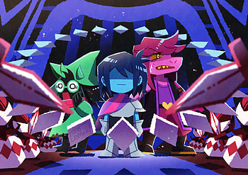 Deltarune Trio: Kris, Ralsei & Susie in Stunning Ultra, Ralsei (deltarune), Susie (deltarune), Kris (deltarune), video game, deltarune HD wallpaper