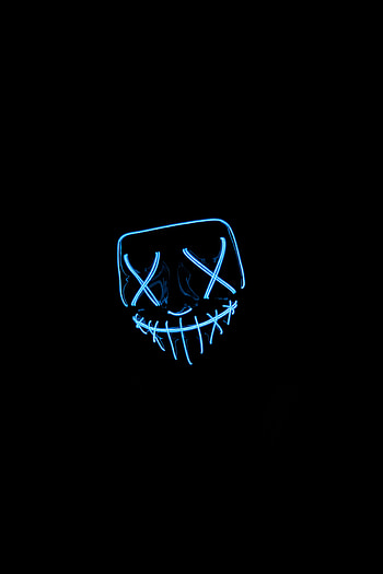 Dark, Neon, Darkness, Mask HD phone wallpaper