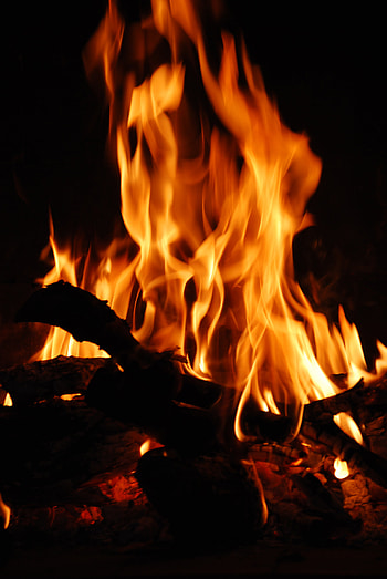 Fire, Bonfire, Dark, Flame HD phone wallpaper