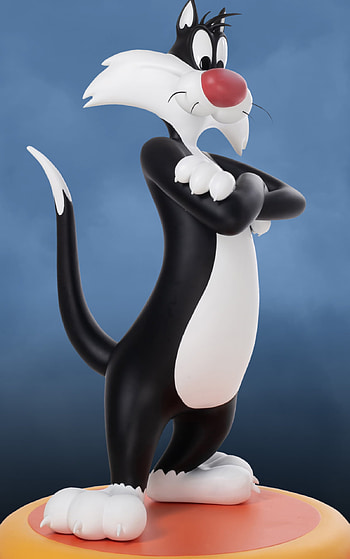 Sylvester the Cat, Lebensgrosse statue, Iconic figurine, Collectible item HD phone wallpaper