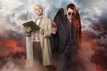Good Omens, devil, angel, omens, good HD wallpaper
