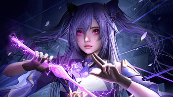 Keqing, Genshin Impact HD wallpaper
