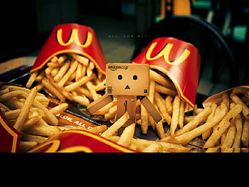 Mmmmm, Fries, danbo, cute, robot HD wallpaper