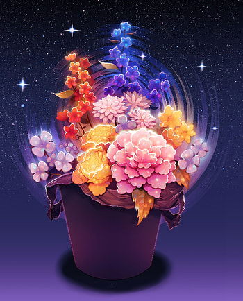 Art, Flowers, Universe, Stars, Starry Sky HD phone wallpaper