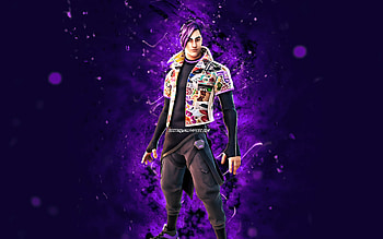 Lt Look, , violet neon lights, Fortnite Battle Royale, Fortnite characters, Lt Look Skin, Fortnite, Lt Look Fortnite HD wallpaper