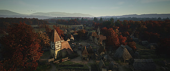 Manor Lords Autumn Village -, video game, Manor Lords HD wallpaper