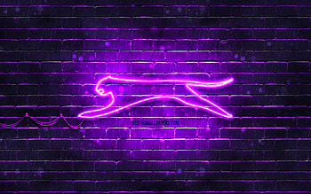 Slazenger violet logo, , violet brickwall, Slazenger logo, brands, Slazenger neon logo, Slazenger HD wallpaper